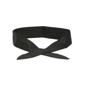 DEPECHE Black/gunmetal Leather Waist Belt